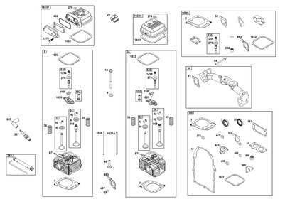 Cylinder Head Group Diagram and Parts List for 386447-3202-B5 200000 - 399999 Briggs and Stratton Engine